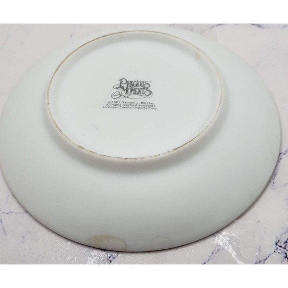 Precious Moments 1988 Vintage Happy 25th Anniversary Porcelain Wedding Plate - Picture 3 of 4